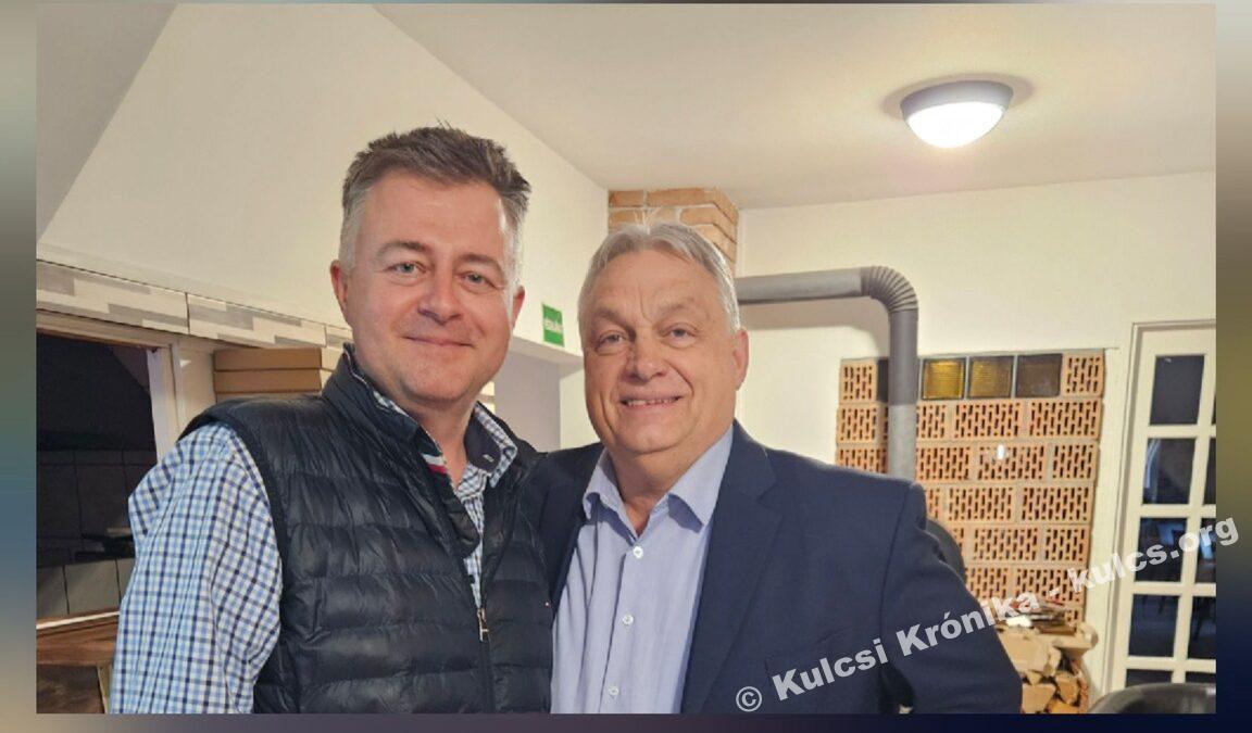 Szabados Imre kollázsa Orbán Viktor kulcsi látogatásáról